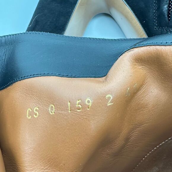 VALENTINO Rockstud Black Suede Ankle Strap Boots Size 41 US 10.5 Leather Heeled - Picture 10 of 11